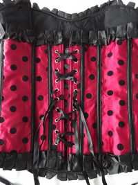 Corset Gotic Lolita outfit satin Red Dots