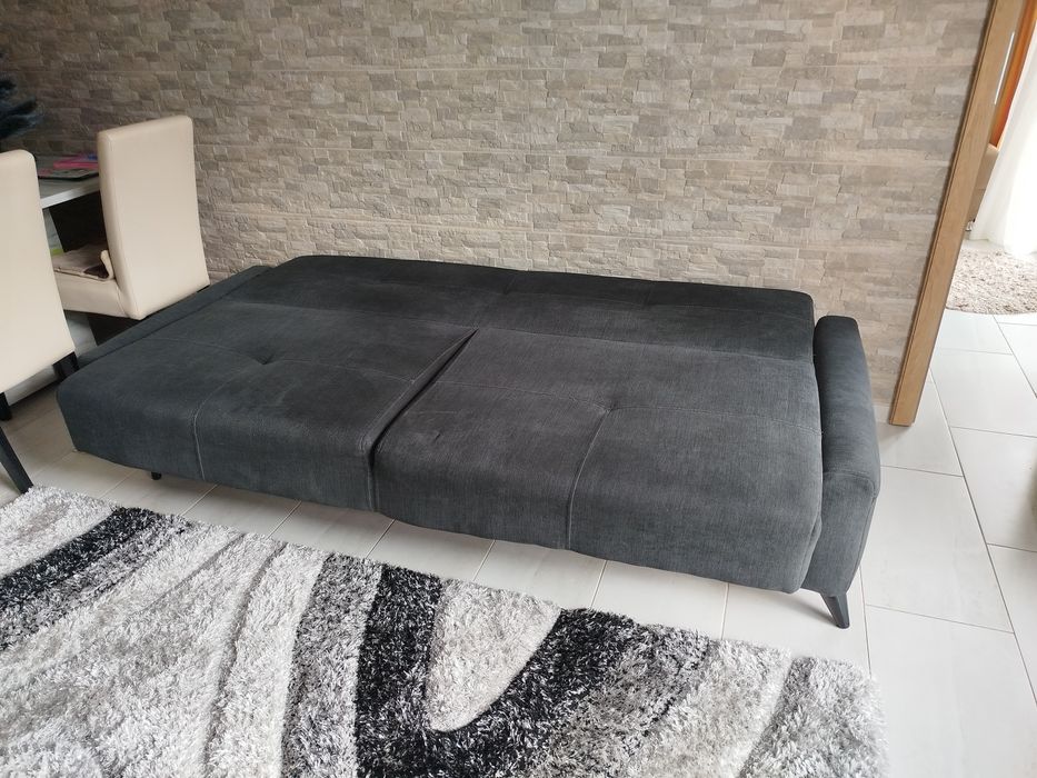 Разтегателно клик-клак канапе (диван), черно 210/110