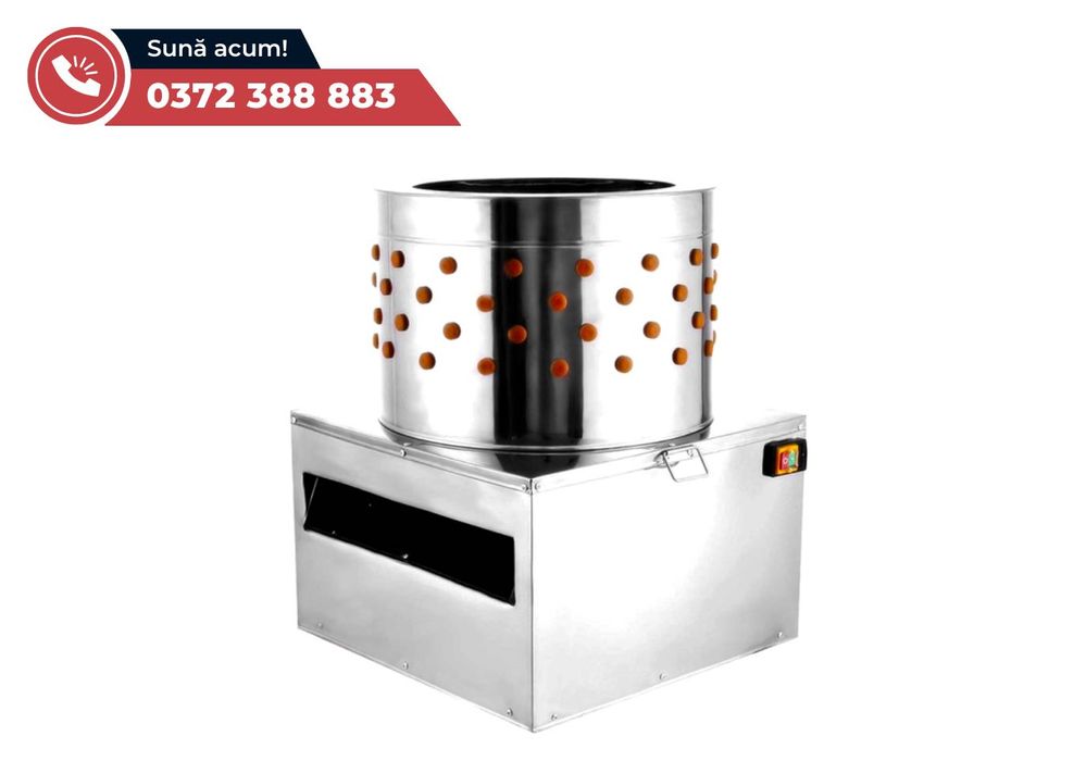 Deplumator de păsări Rico, inox, putere 2200 W, diametru cuvă 60 cm