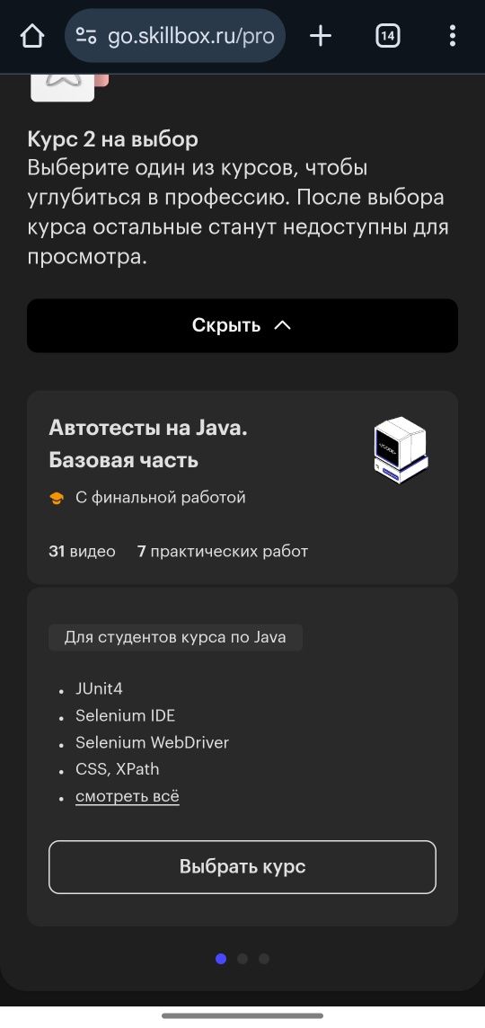 Курс «Инженер по тестированию» от Skillbox