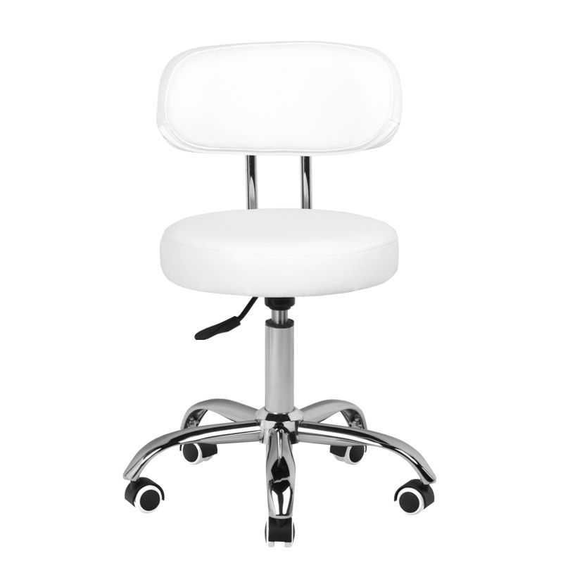 Козметичен стол - табуретка за педикюр A-007- 39/45 см - черна/бяла