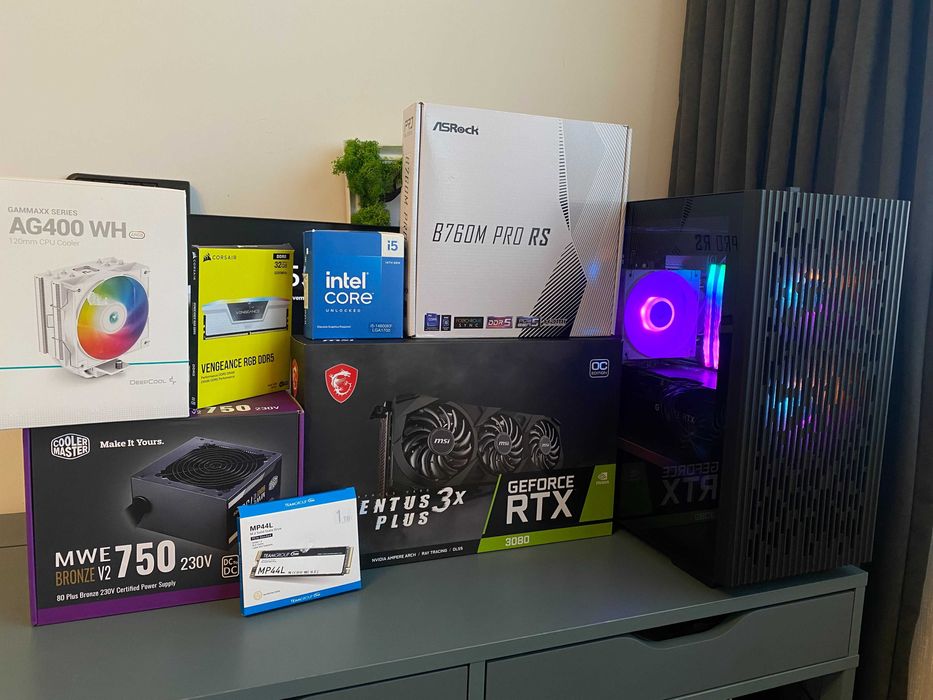 Геймърски компютър i5-14600KF | RTX 3080 | 32GB DDR5 | SSD 5TB