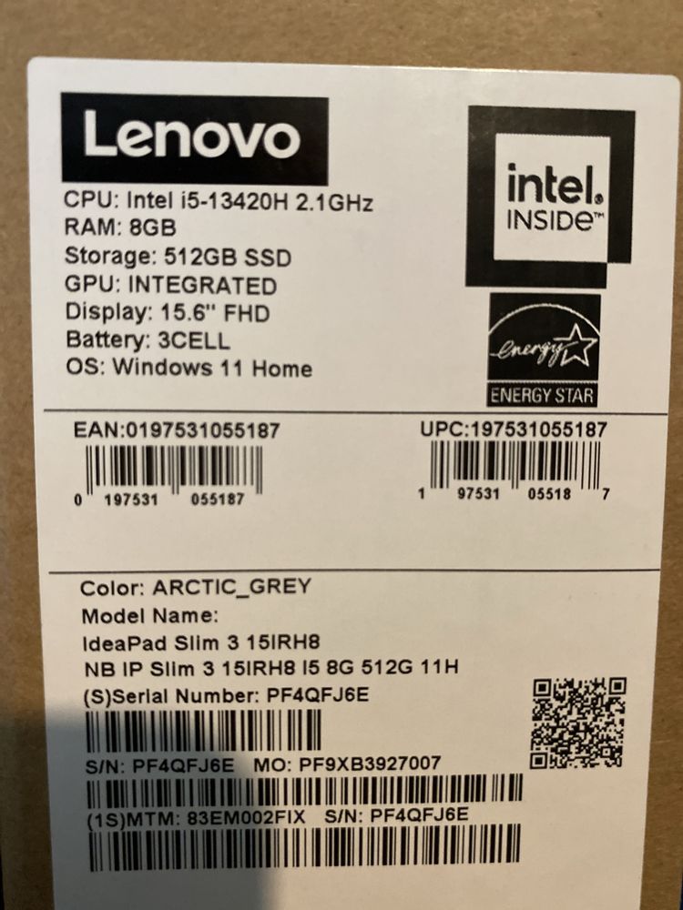 Leonvo IdeaPad Slim3 15IRH8 i5 8G 512G 11H