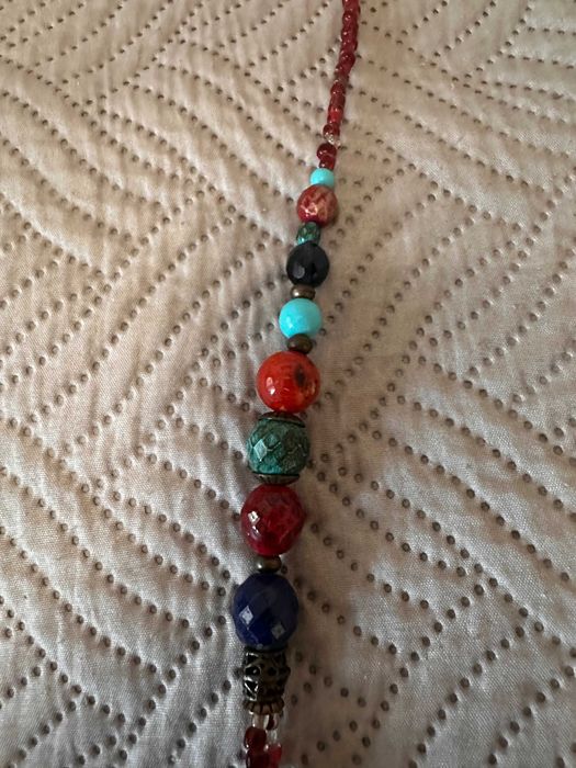 Елегантно и нестандартно колие със корал и тюркоаз