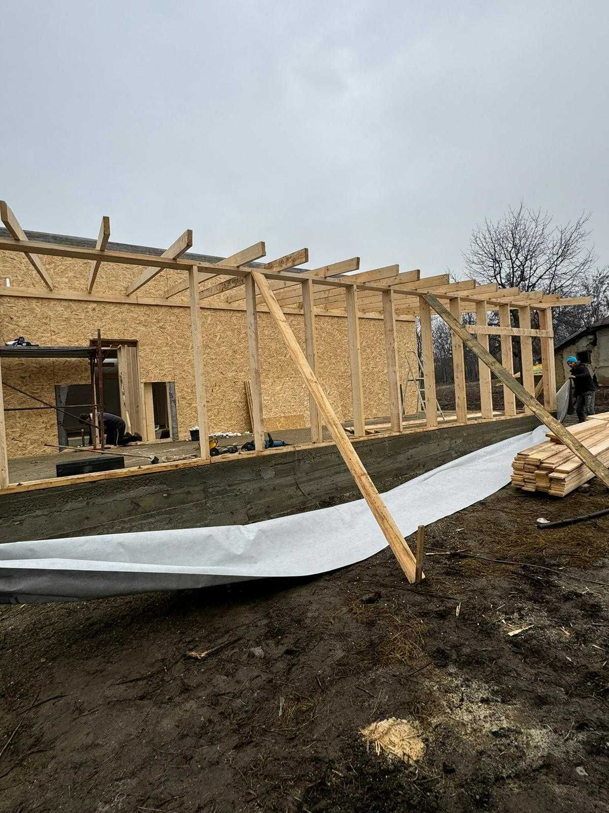 Cabana stil A-Frame, casa, terase si foisoare din structura de lemn