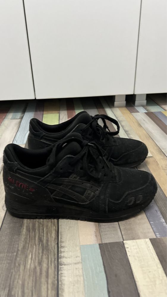 Adidasi Asics Gel Lyte III negru piele intoarsa naturala 38