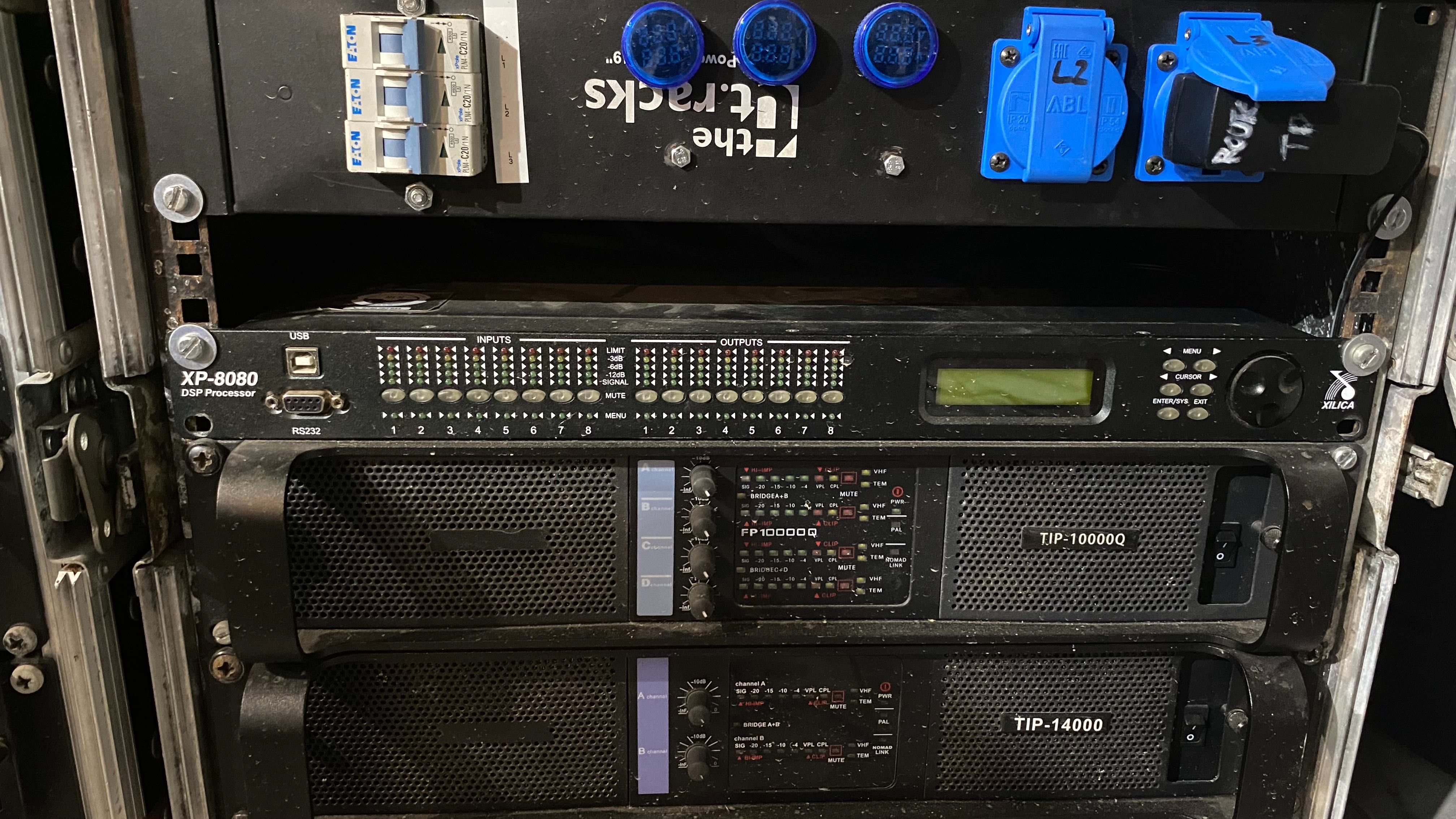 Sistem sunet audio Line Array + bassi + amp Plug and Play