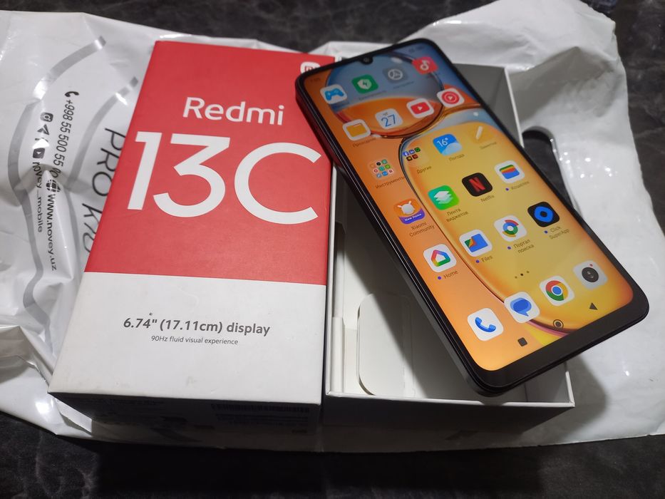 Redmi 13C holati ideal tiniq 128GB hotirasi 2 sim karta imeyka bo'gan