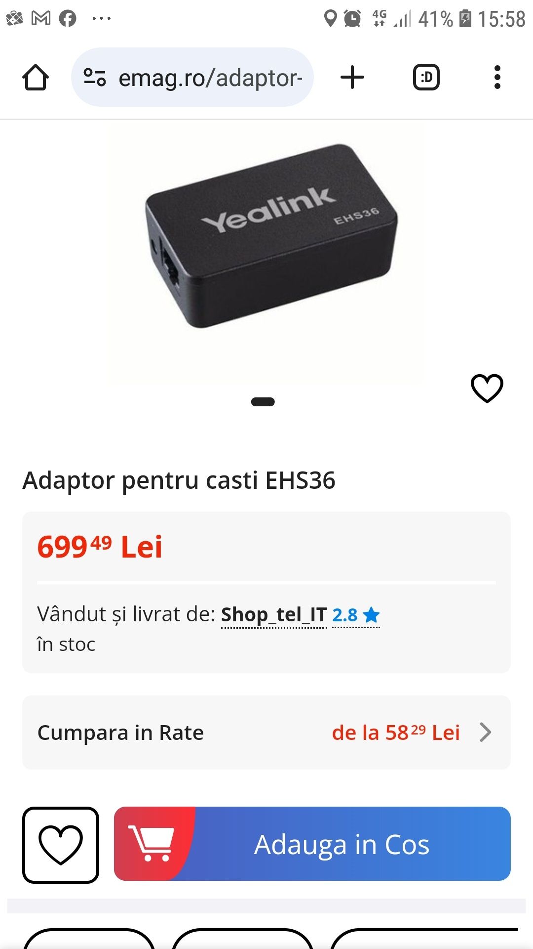 Adaptor încărcător Yealink EHS36