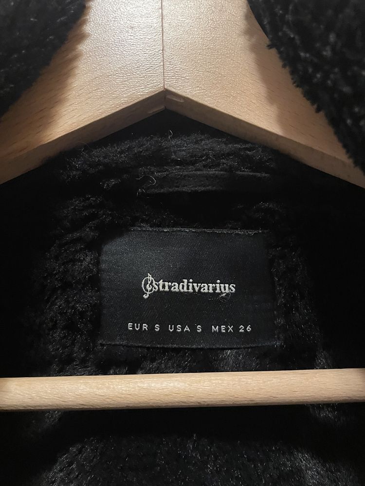 Stradivarius зимно велурено байкър яке/палто
