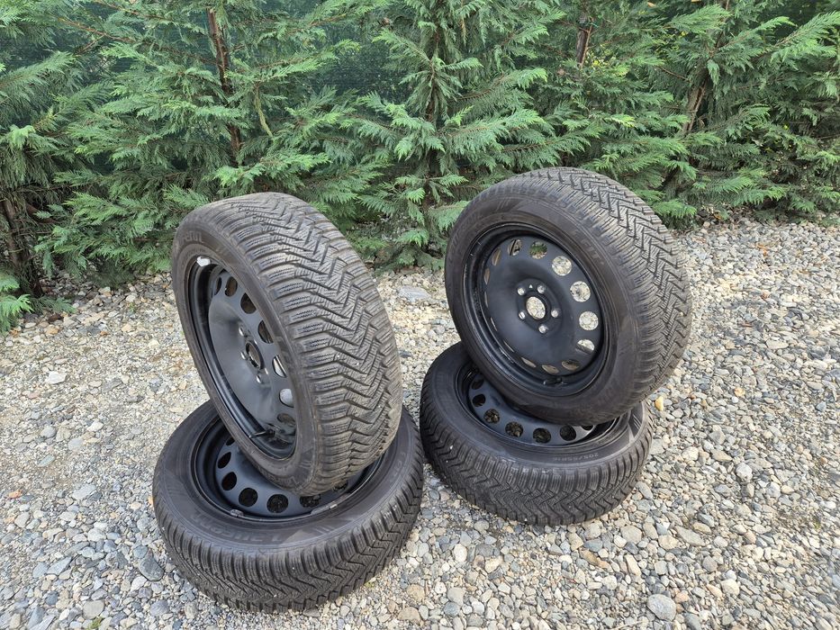 Jante tabla R16 5x112 cu anvelope iarna 205/55R16 foarte bune