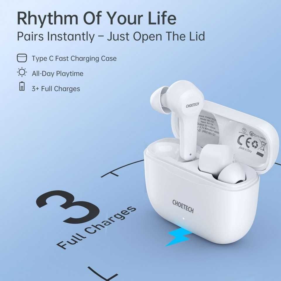 Casti Audio Wireless Fara fir TWS Bluetooth Sigilate Garantie CHOETECH