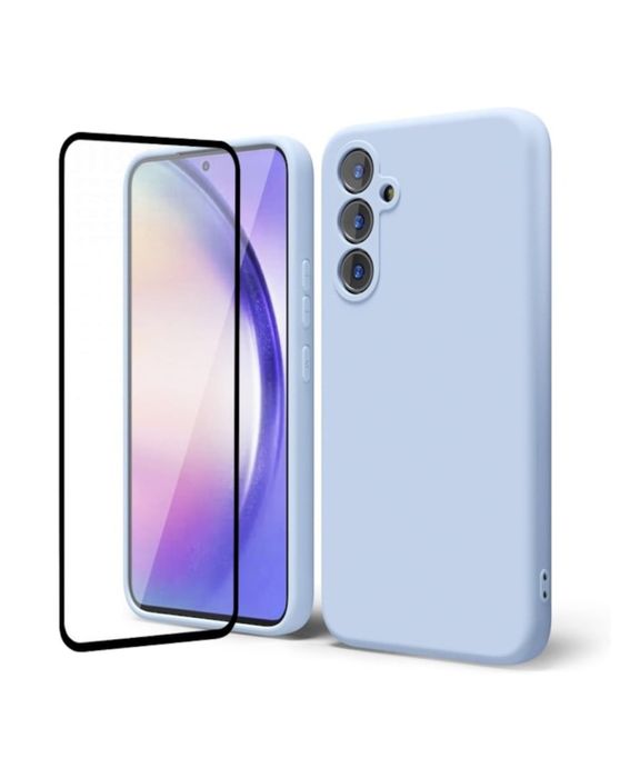 Husa Alcantara Inter +Folie Sticla Samsung A34/A33/A13/A05/A06/A16/A17