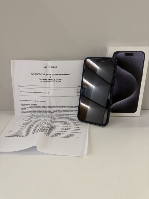 iPhone 15 Pro Max 256GB Blue в гаранция - 89% батерия - ТОП Състояние