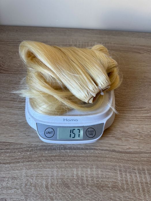 РАЗПРОДАЖБА –100% естествена индийска коса, 55 см, 157 грама.