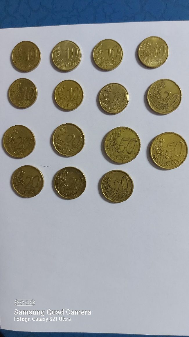 Monede rare. 10,20 și 50 eurocent