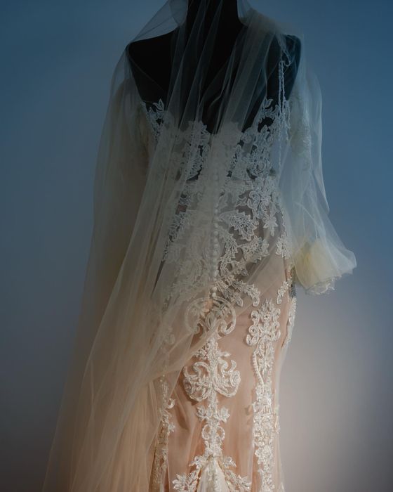 Vand Rochie de mireasă, stil diafan. Marime xs-s