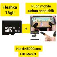 Fleshka 16gb micro Aksiya !  Bonusga Pubg mobile uchun napalchik