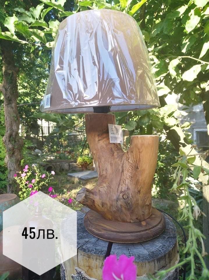 Уникални лампи: Ръчна изработка Лампа - от дърво, метал