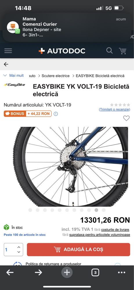 Bicicleta electrica easybike YK Volt-19 noua sigilata