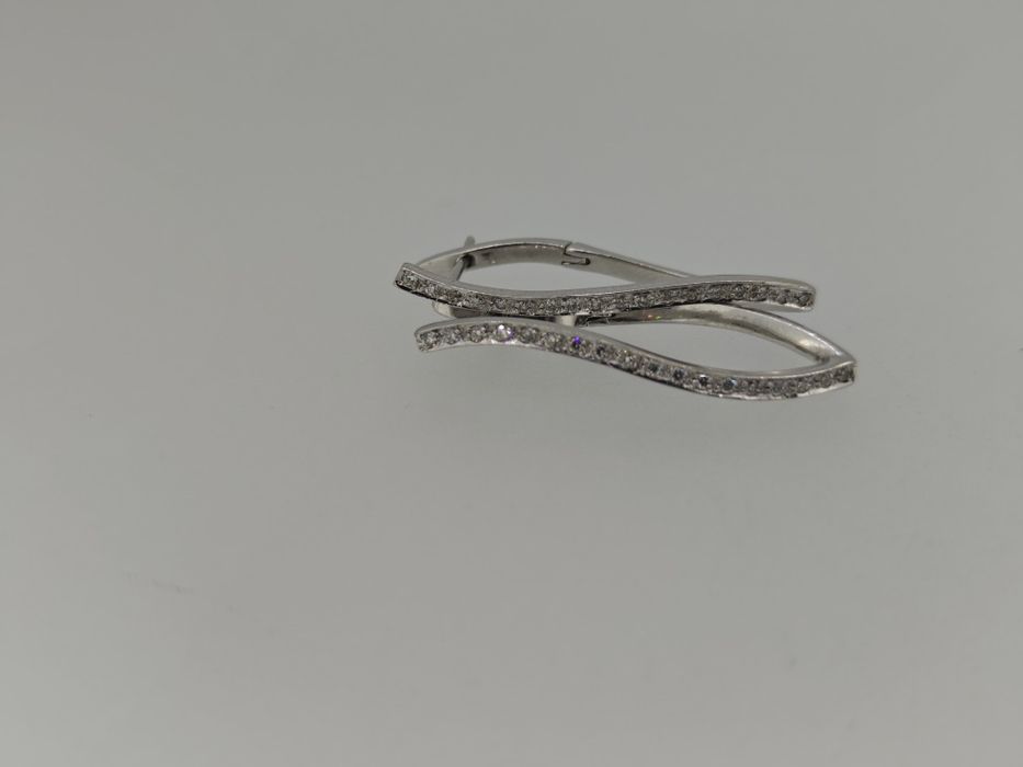 Cercei aur alb 18k 4.97 Gr cu diamante naturale (r)
