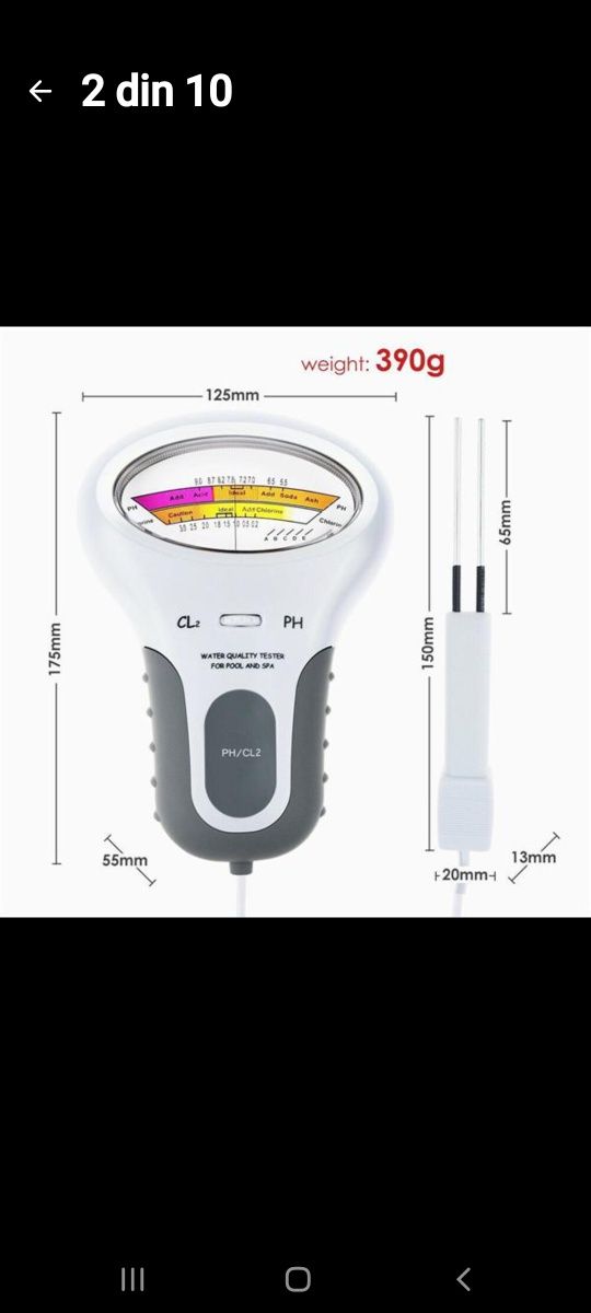 Vand tester apa electronic ph și Cl