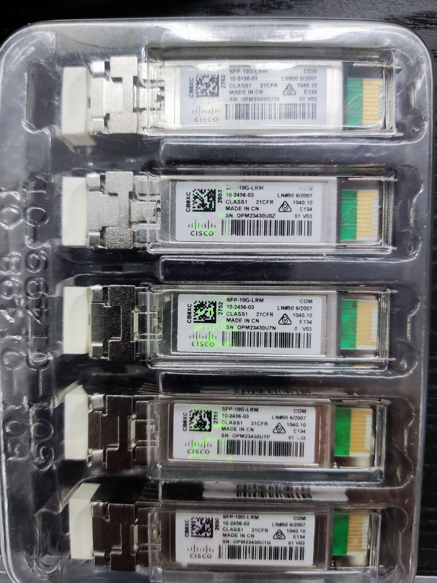 Cisco SFP 10g lrm, HPE Aruba 1G SFP BT, Aruba 10G SFP+ SR