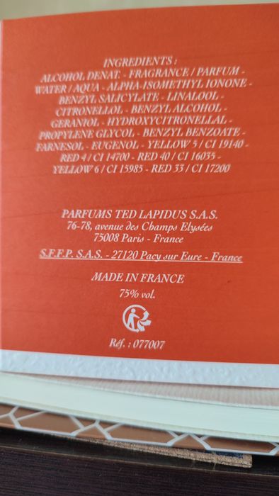 Parfum Ted Lapidus fantasme