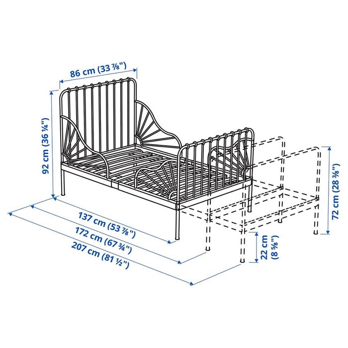 Pat IKEA Minnen + somieră + două saltele