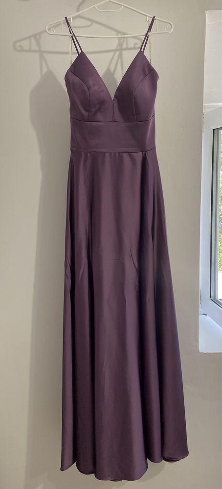 Rochie lila de satin, mărimea 36