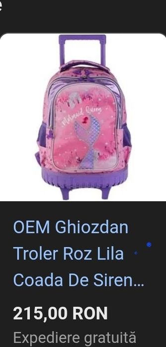 Ghiozdan troler fetite