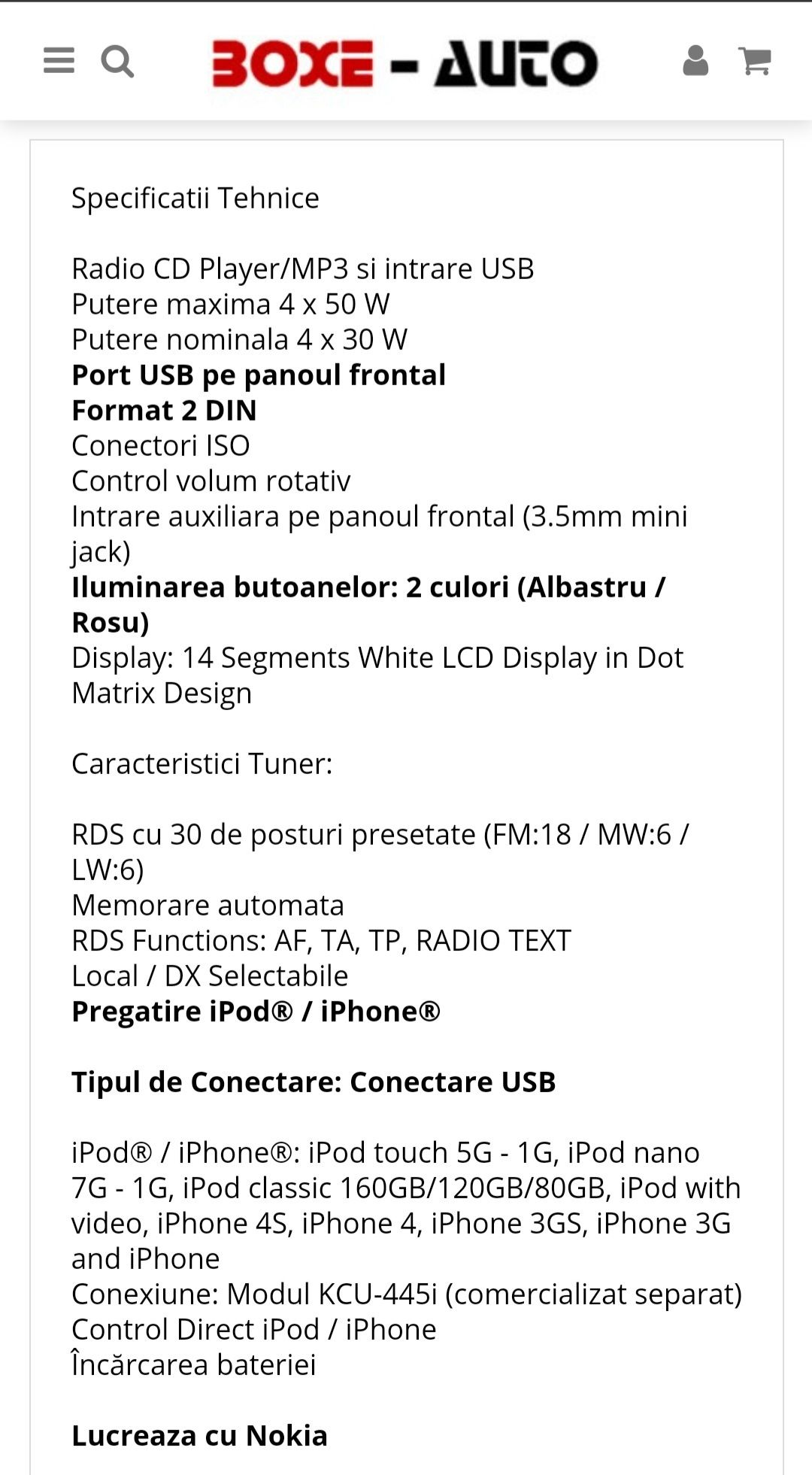 Alpine CDE-W 235BT 700 lei