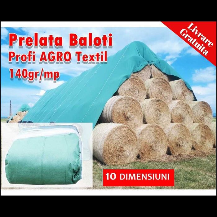 Prelata textila pentru acoperit baloti de fan si paie
