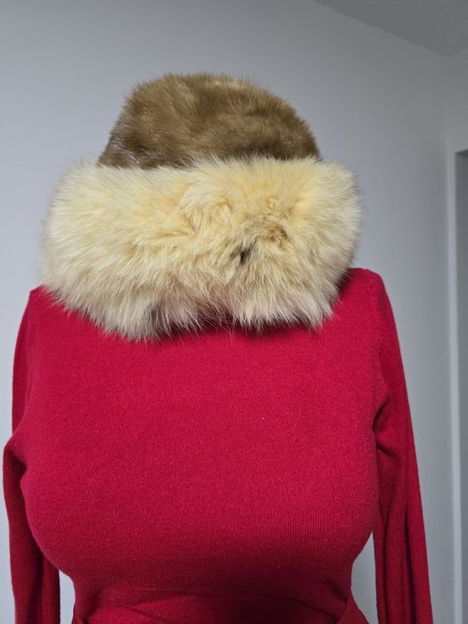 Caiula din blana naturala de nurca si blana de vulpe