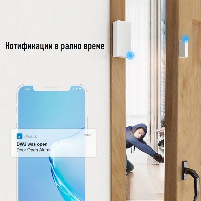 Безжичен сензор за врати и прозорци SONOFF DW2 WiFi