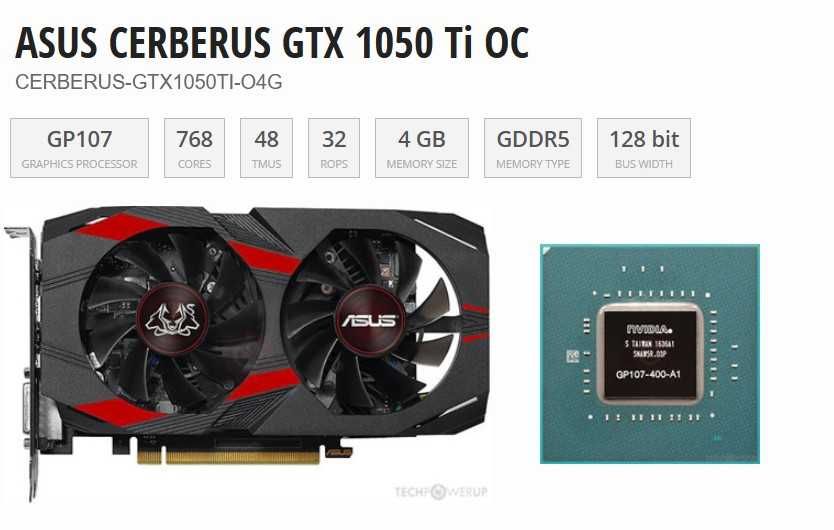 Placa video ASUS Cerberus GeForce® GTX 1050 Ti Advanced Edition, 4GB,