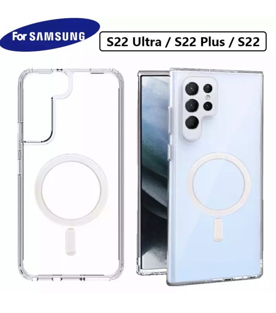 Husa Anti Soc Clear Cu Mag Safe Samsung S22/S23/S24 Plus Ultra Slim