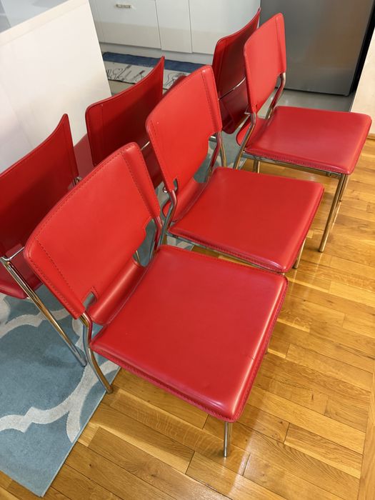 Set 6 buc Scaune piele spalt