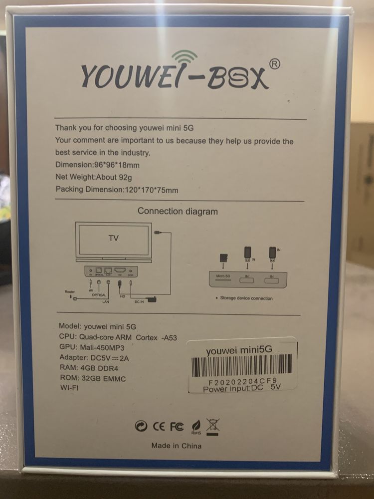 Smart tv/tv box/ott (бренд YOUWEI]