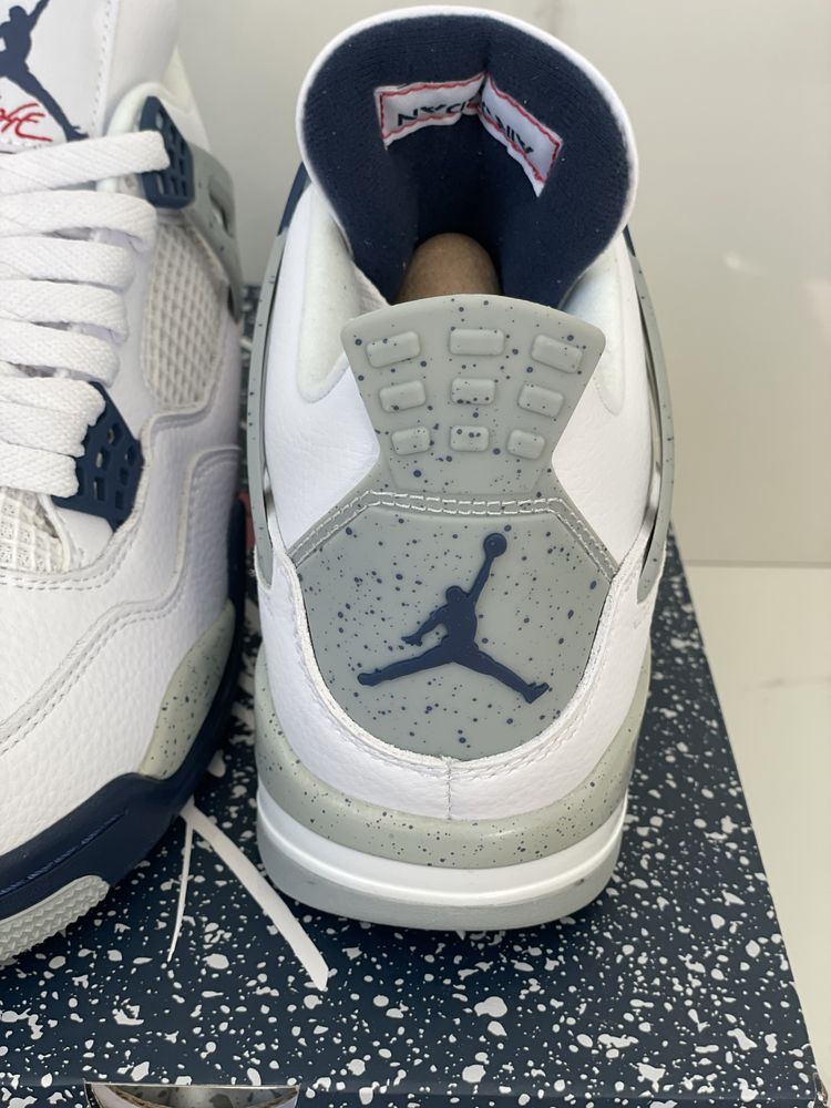 Air Jordan 4 Retro Midnight Navy White Nike Cement