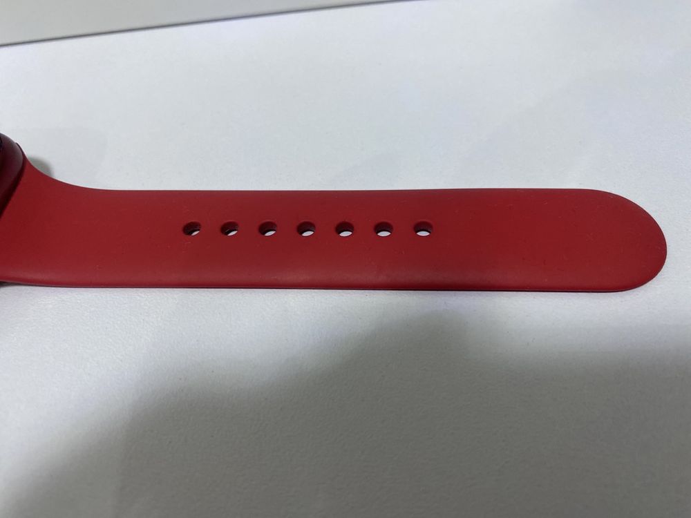 Apple Watch Series 7 45mm  Red Aluminum Red Sport Band GPS