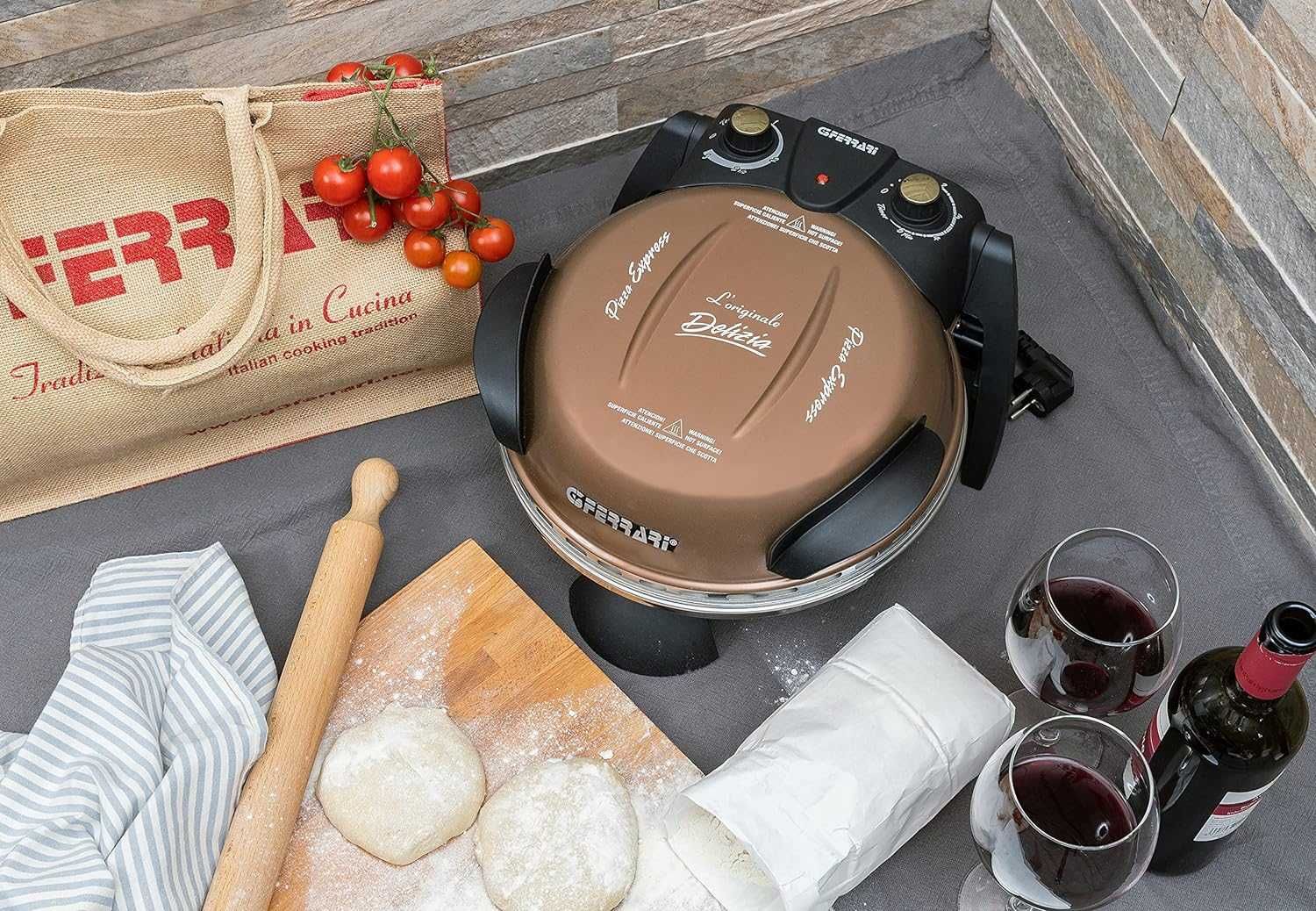 Електрическа фурна за пица G3Ferrari Delizia с каменна плоча, 1200W