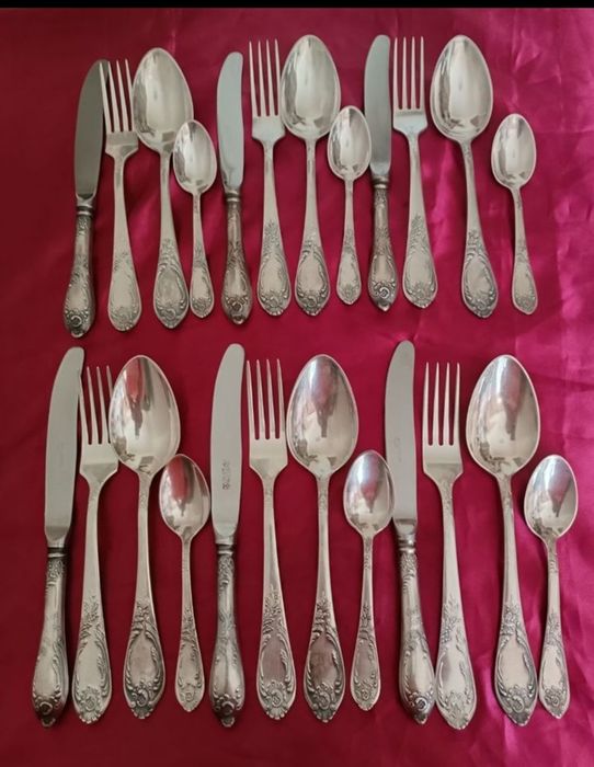 Посуда. Мельхиор. Ножи, вилки, ложки.