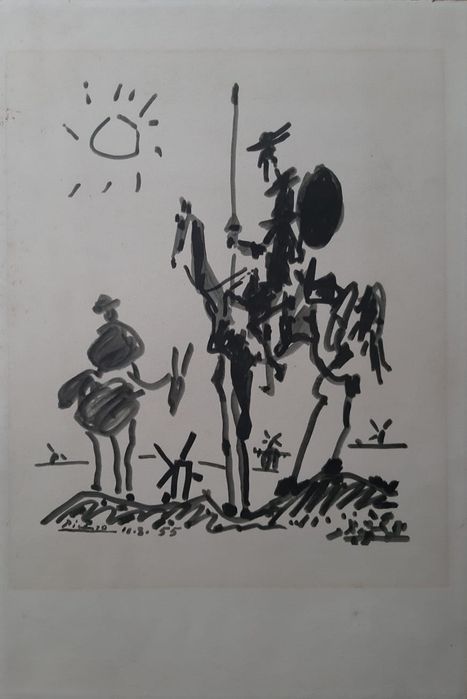 Don Quixote original litography by Pablo Picasso, Dimensiuni 37x55 cm