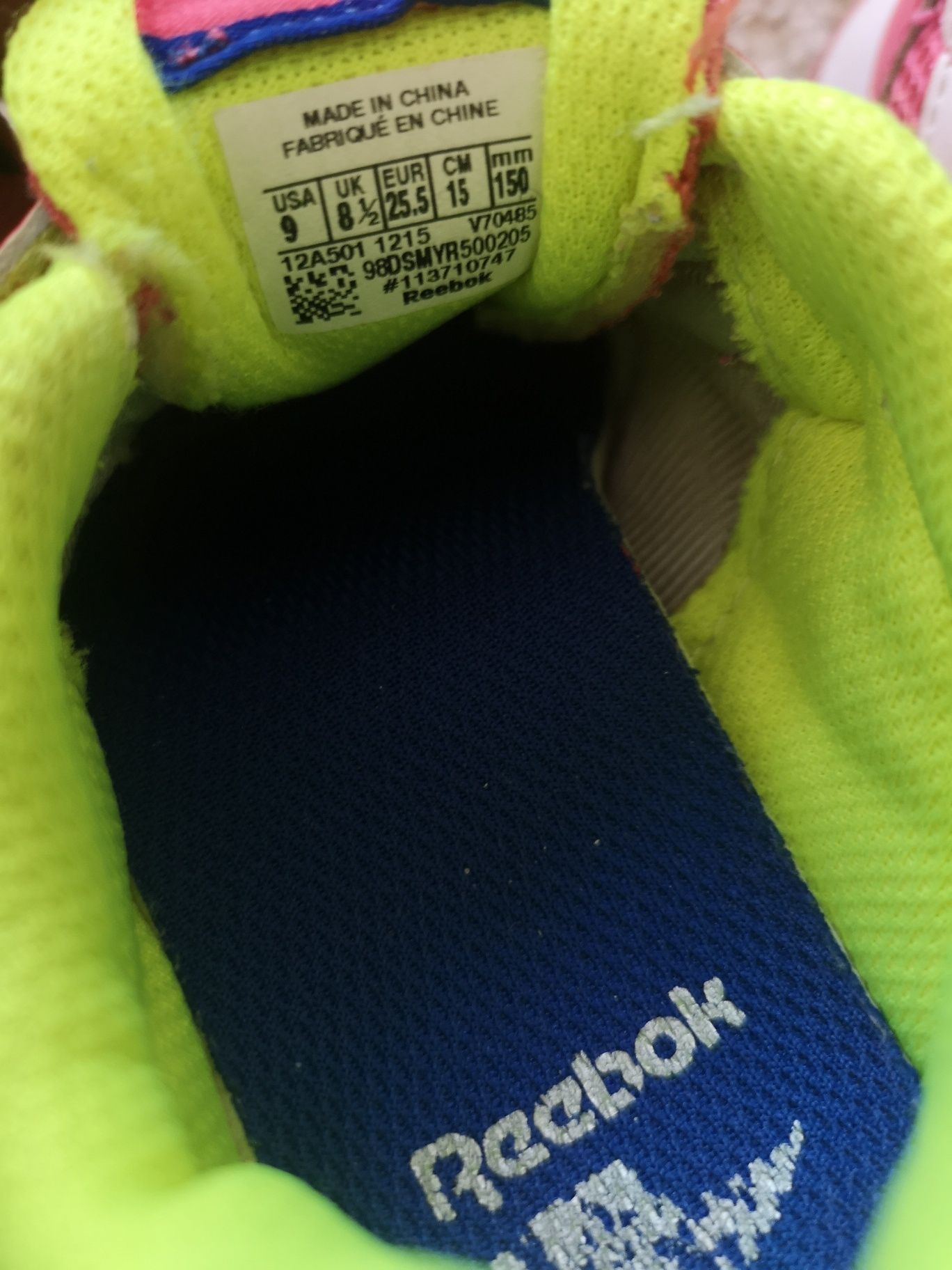 Adidasi Reebok pentru fetite, marimea 25.5, 15 cm