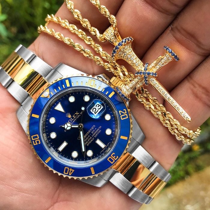 Rolex Submariner Silver Gol Blue