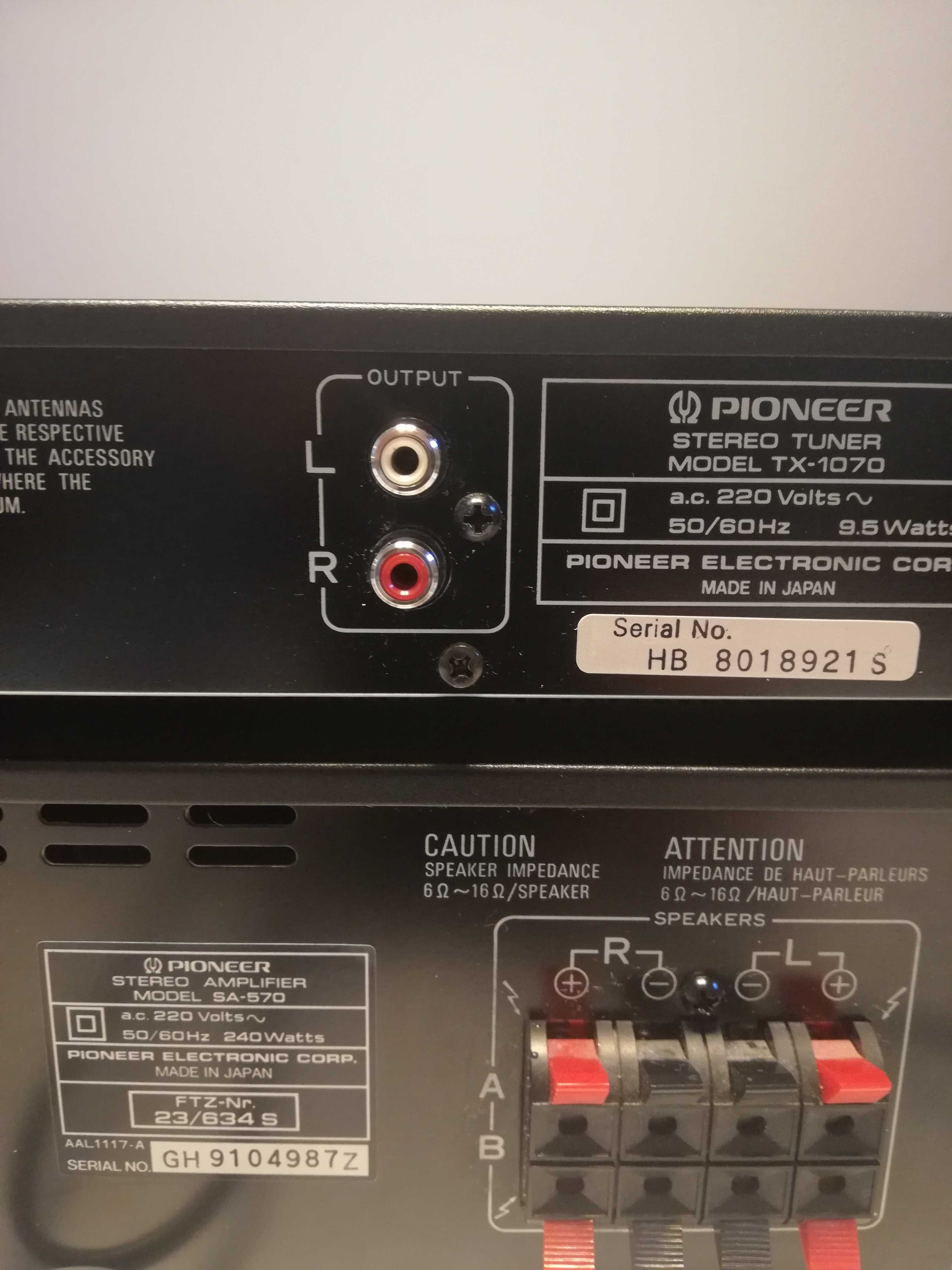 Linie Audio PIONEER - Amplif SA 570 + Tuner TX 1070 - Impecabil/Japan