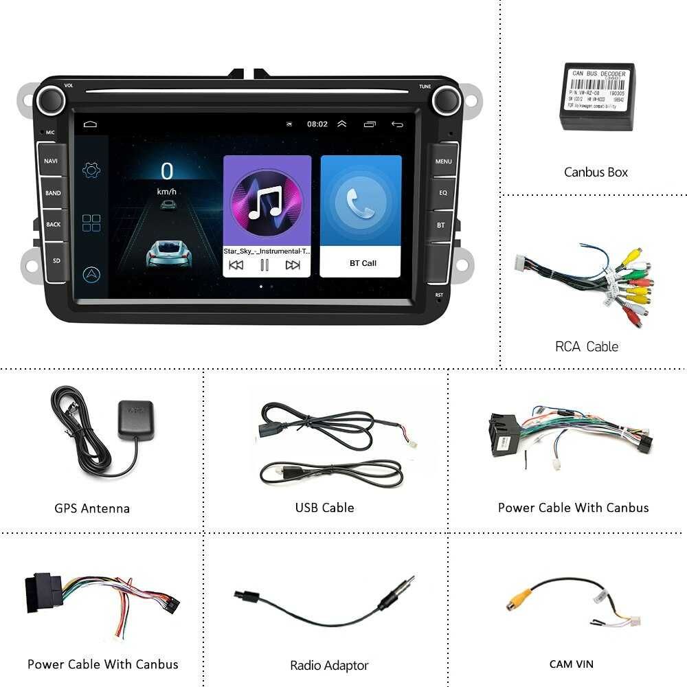 Navigatie Android Dedicata VW Seat Skoda - Android 13, CarPlay, DSP