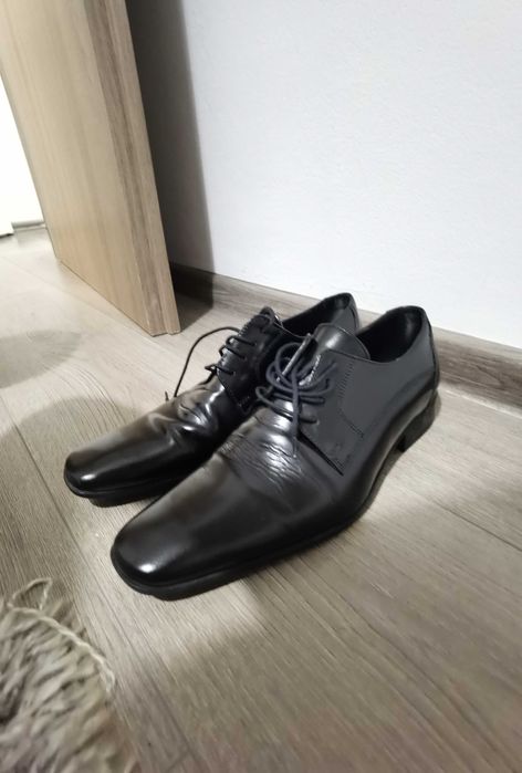 Pantofi piele cu siret - transport gratuit