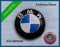 Emblema logo BMW pentru capota / portbagaj 82mm cu 2 orificii